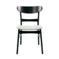 Set of 2 Dining Chairs - Upholstered Seat, Rubberwood Legs