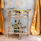 Lakelyn Clear Glass & Rose Serving Cart