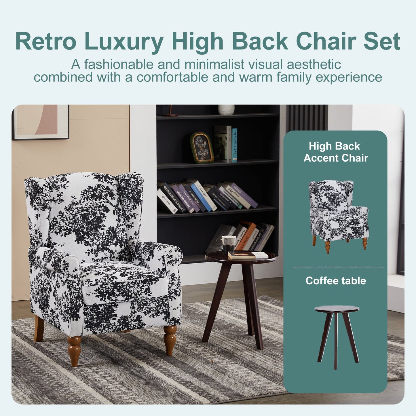Vintage Luxury Coffee Table & Armchair Set