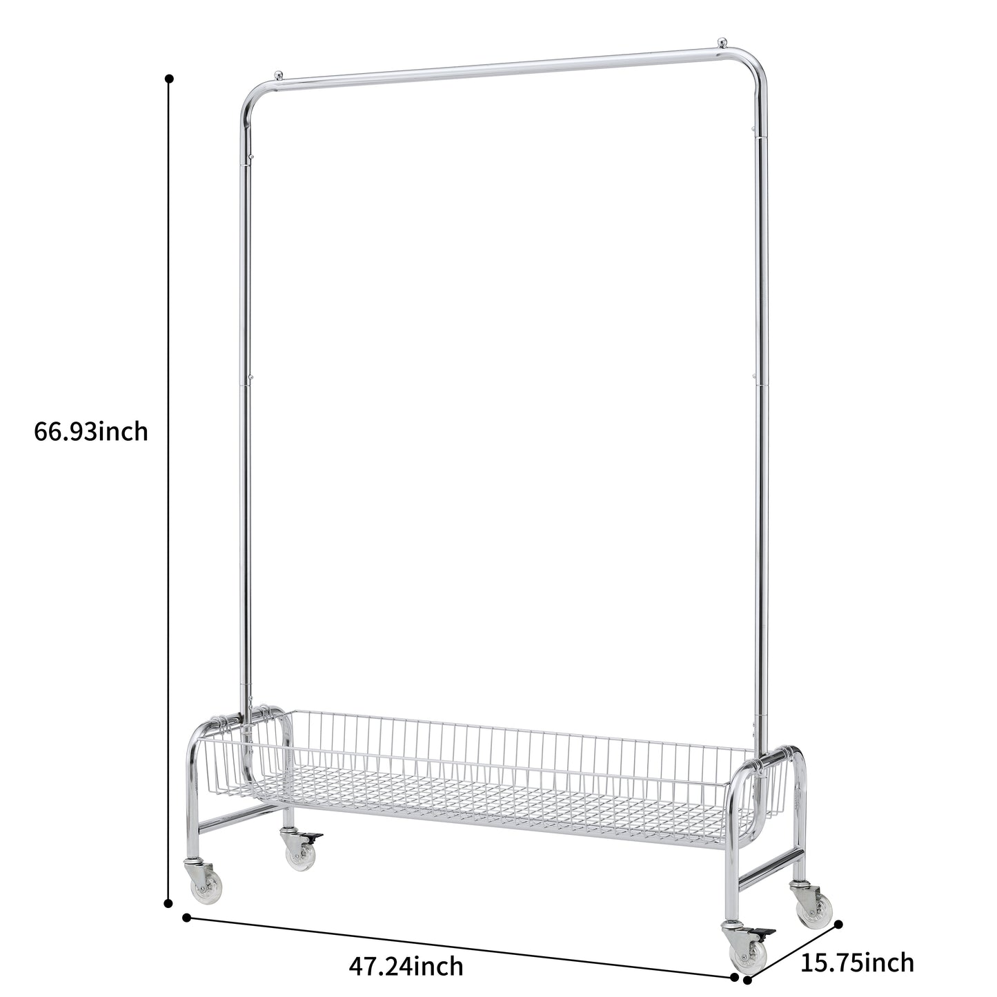 Garment Rack with Basket on Wheels