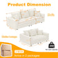 82.7" Plush Corduroy 3-Seat Sofa