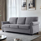 Soft Sofa, Upholstered 3 Seater Couch With High Density Foam, Loose Back Cushions And Turned Legs - view 16