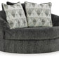 Biddeford - Oversized Swivel Accent Chair - Shadow