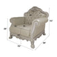 Dresden - Chair With 2 Pillows - Synthetic Leather & Bone White