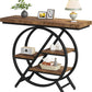 39.4" Industrial 4-Tier Entryway Console Table with Geometric Circle Frame