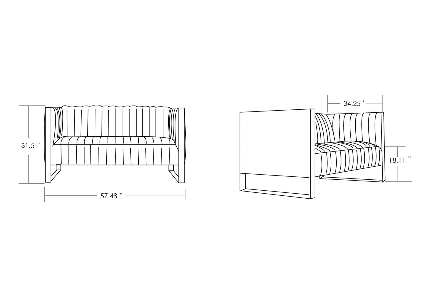 Trillium 57" Velvet Loveseat