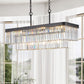 Adjustable Rectangular Crystal Chandelier