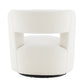 Swivel Barrel Chair with Soft Teddy Fabric