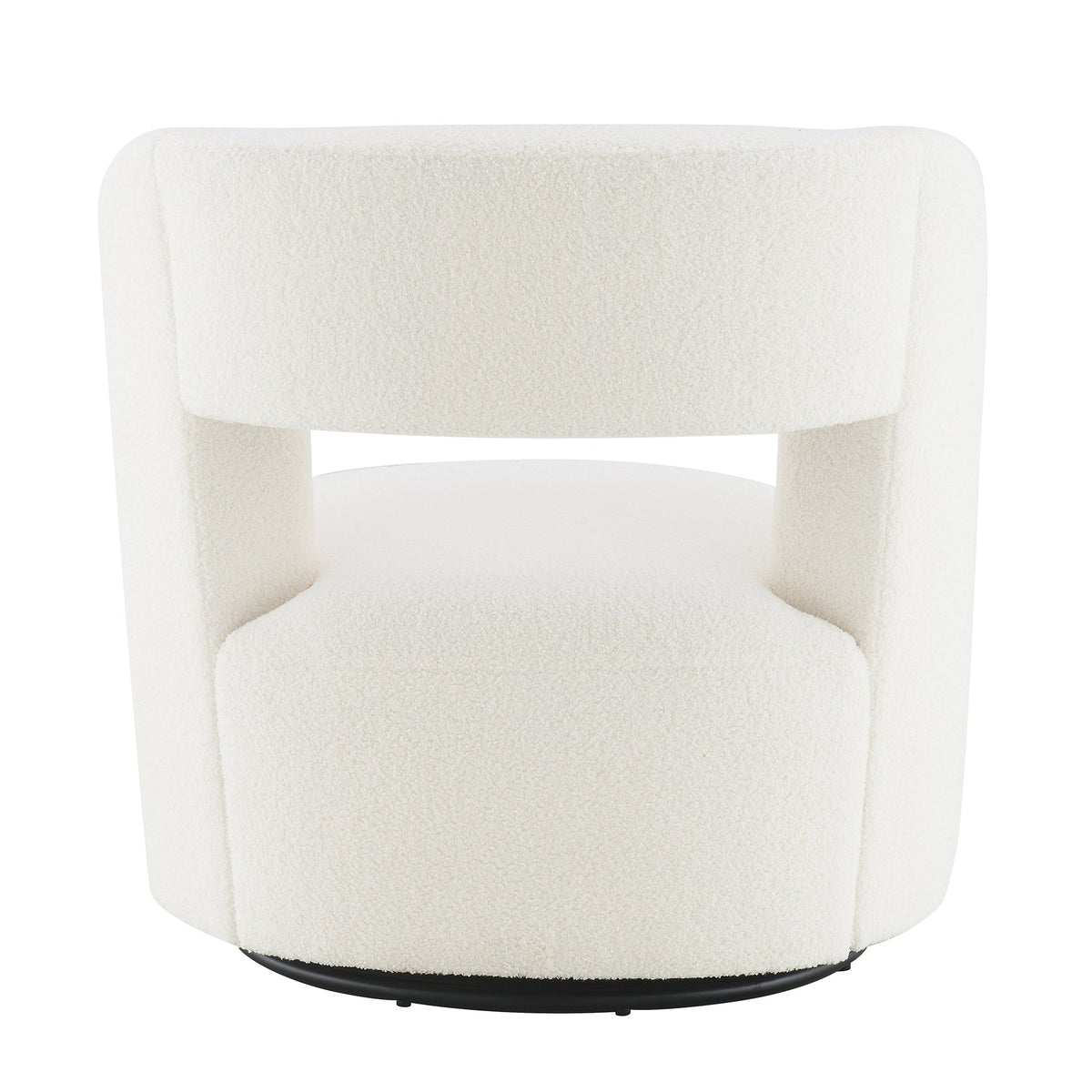 Swivel Barrel Chair with Soft Teddy Fabric