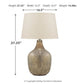 Mari - Glass Table Lamp  - Gray / Gold Finish