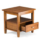 Warm Shaker Solid Wood Transitional End Table in Light Golden