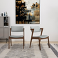 Edwin Light Gray Fabric Dining Chair Set of 2
