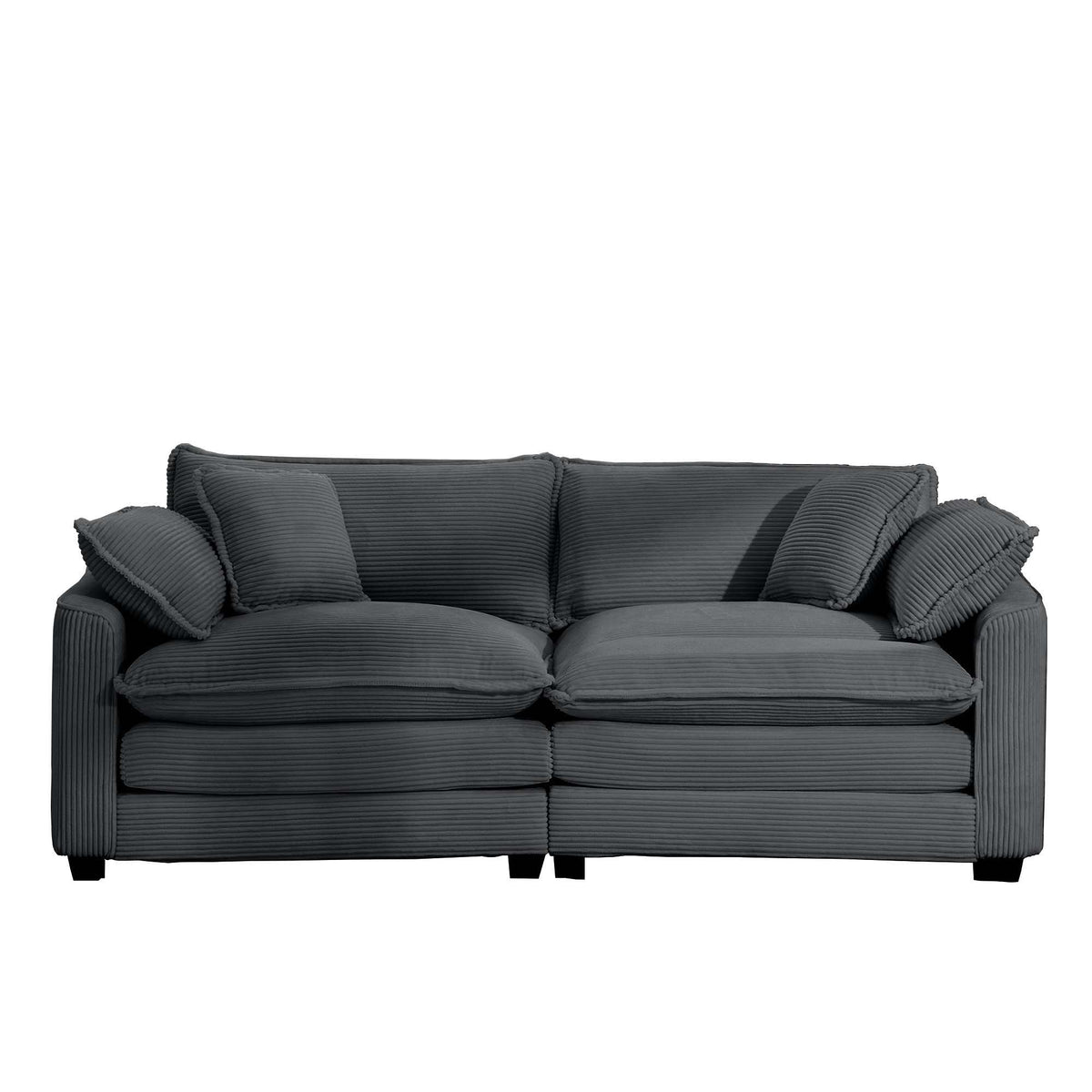 Modern 2 Seater With 4 Pillows, Upholstered Deep Seating Loveseat - view 23