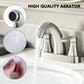 Two Handle 4 Inch Centerset Bathroom Sink Faucet with Pop-Up Drain
