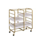 Vorrik Gold & White Washed Finish Serving Cart