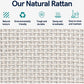 17.7" White Rattan Nightstand