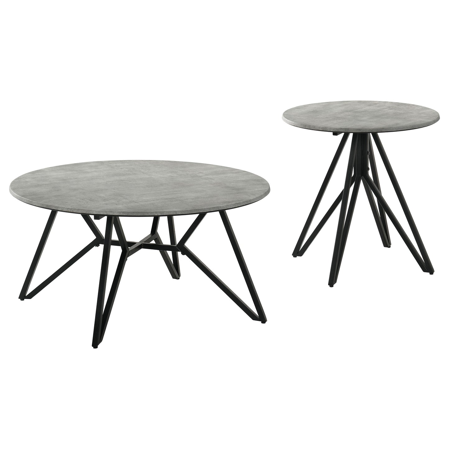 Garfield Cement 2-Piece Round SmartTop Coffee and End Table Set