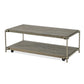 Corbeta 3-Piece Metal Frame Wood Living Room Coffee Table Set