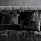 Turin 7 Piece Black Crinkle Velvet Comforter Set