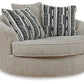 Calnita - Oversized Swivel Accent Chair - Sisal