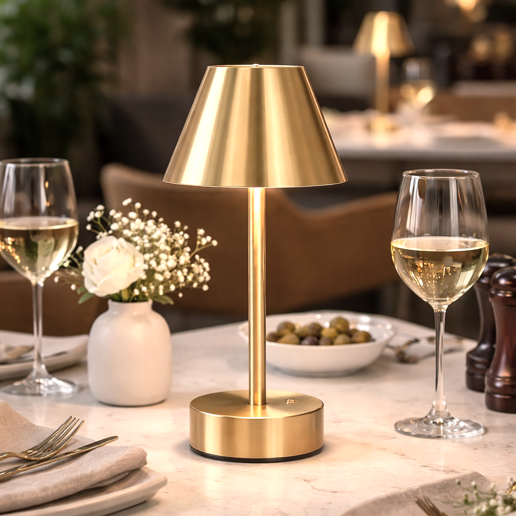 Elegance Rechargeable LED Table Lamp Plated