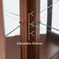 Walnut Corner Curio Cabinet with Lights