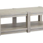 Burgess - Rectangular Shelf Cocktail Table With Casters - Calico Gray