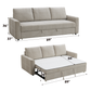 Leira Beige Linen Sleeper Sectional