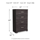 Belachime - Four Drawer Chest - Charcoal