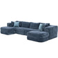 Modular Sectional Sofa, Boneless Couch With 2 Movable Ottomans - view 22