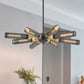 34" Modern Industrial Sputnik Chandelier, 8-Light