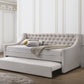 Lianna Fog Fabric Daybed With Trundle
