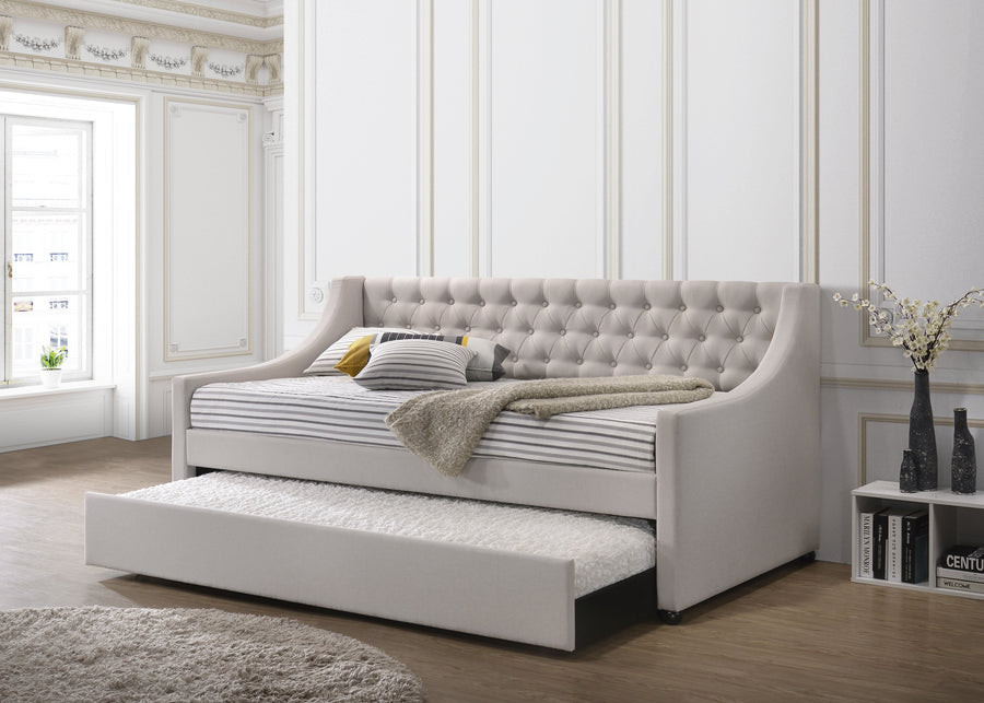 Lianna Fog Fabric Daybed With Trundle