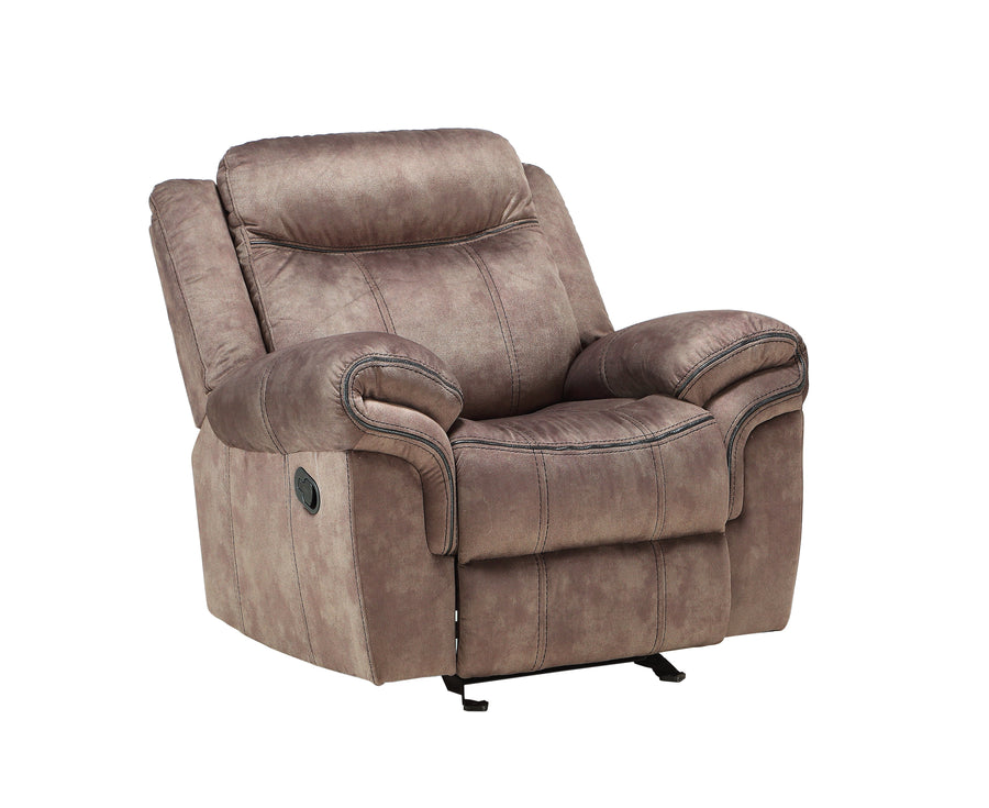Zubaida Two Tone Chocolate Velvet Glider Recliner