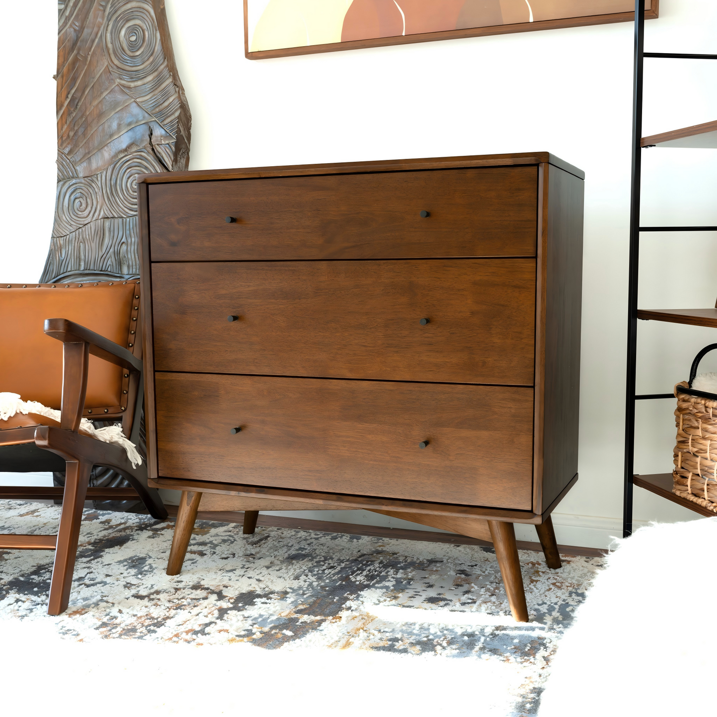 Caroline Mid Century Modern Solid Wood Dresser