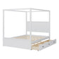 Modern Queen Size Canopy Platform Bed with Trundle