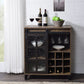 Treju - Wine Cabinet - Obscure Glass, Rustic Oak & Black