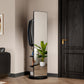Multifunctional Full Length Mirror with Hook Storage Rack