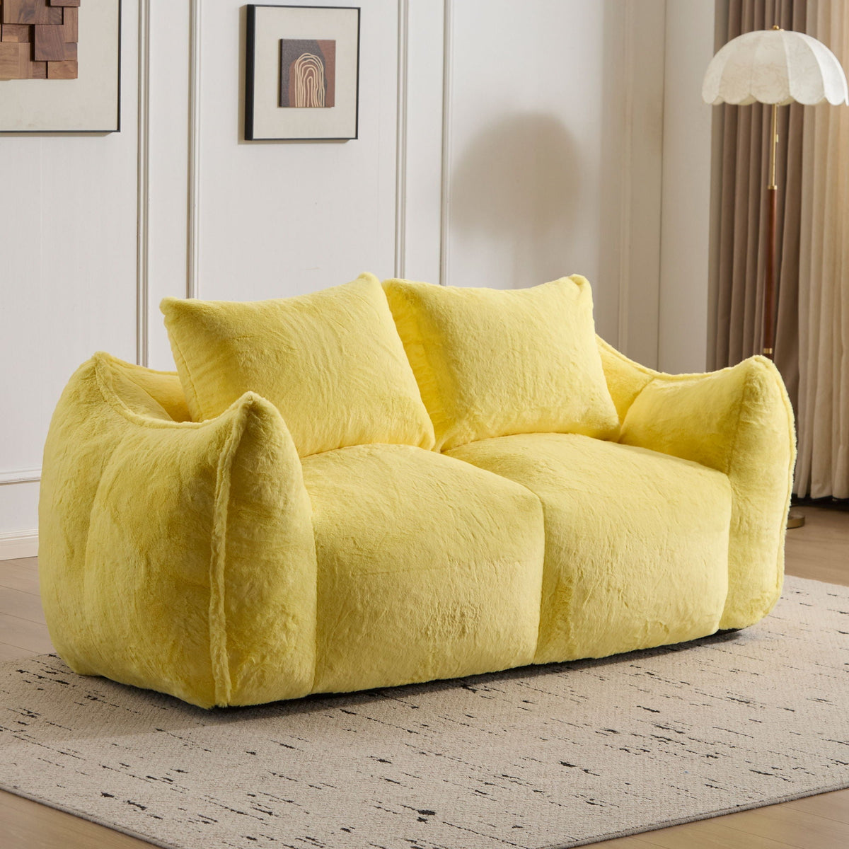 Giant Bean Bag Couch, Ultra Soft Fluffy Loveseat For Living Room - view 30