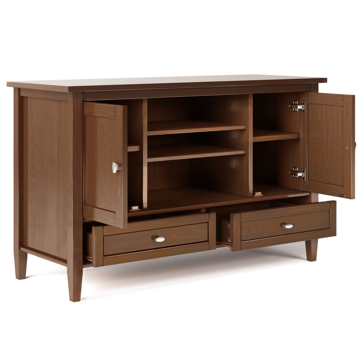 Warm Shaker 47 Inch Wide Solid Wood TV Stand in Russet