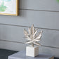 7x3x10.5" Aluminum Leaf On Marble Base