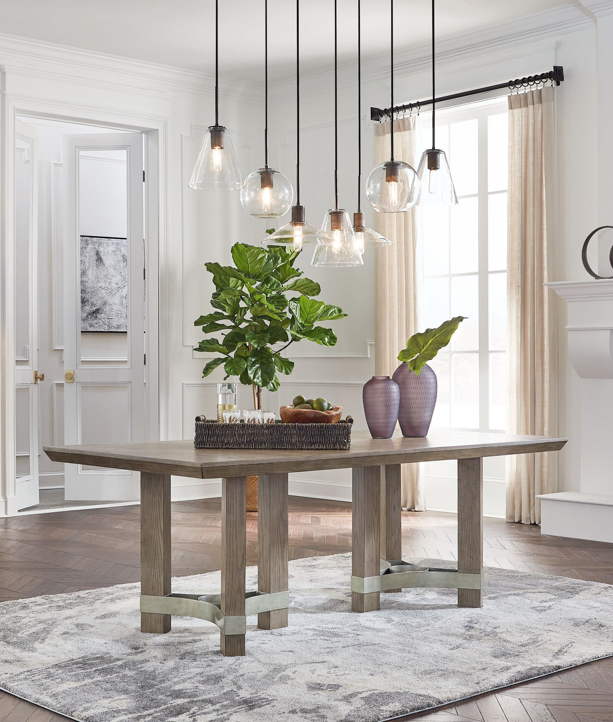 Chrestner - Rectangular Dining Room Table - Gray