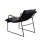Luberzo - Accent Chair - Distress Espresso Top Grain Leather & Matt Iron