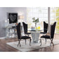 Noralie - Dining Table - Mirrored, Faux Diamonds & Clear Glass Top