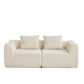 Minimalist Corduroy Sofa Featuring Curved Lines