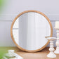 Circle Wall Mirror With Wooden Frame for Living Room