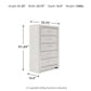 Altyra - Five Drawer Chest - White