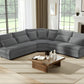 5-Seater L-Shaped Sectional Sofa with Curved Corner