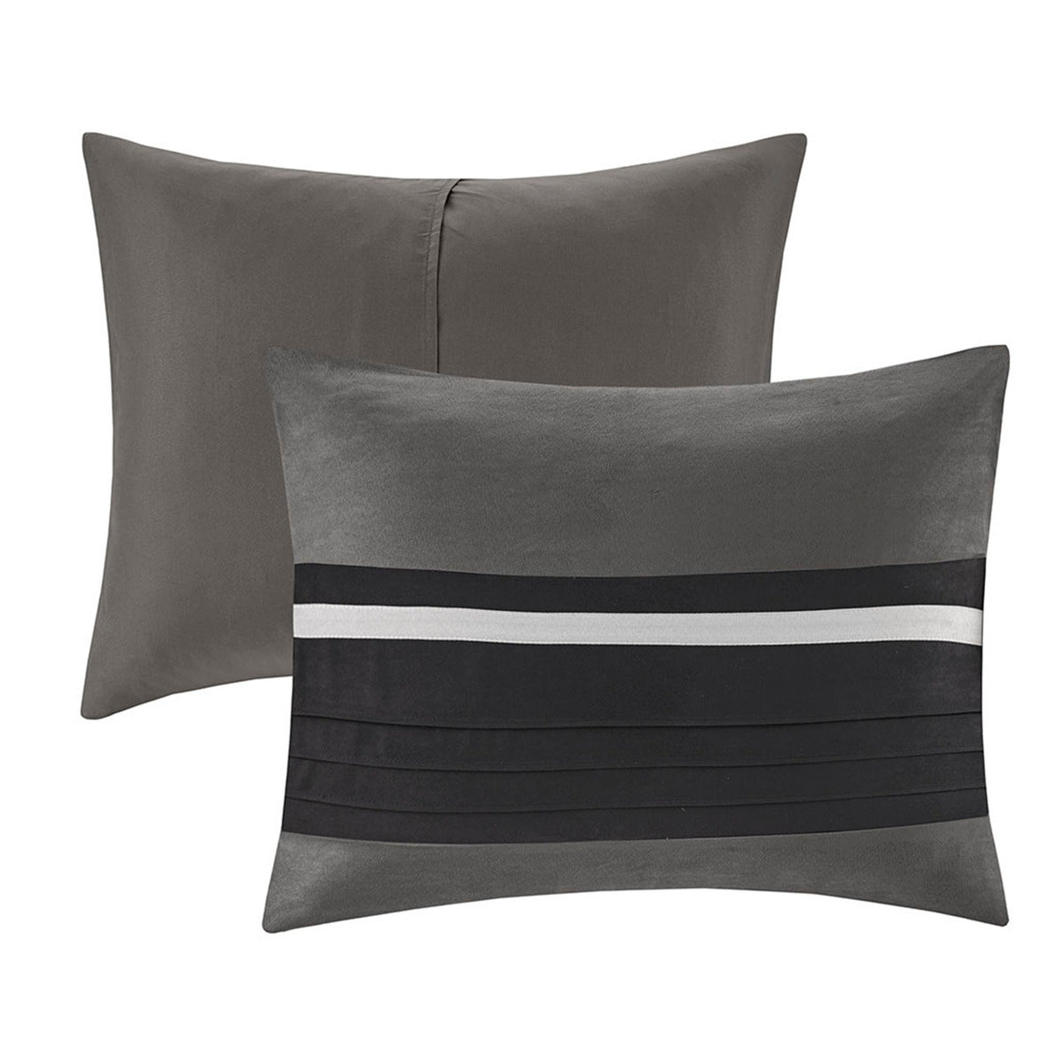 7 Piece Faux Suede Comforter Set Black California King