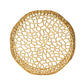 Modern Glam Mesh Coffee Table with Gold Accents and Aluminum Frame
